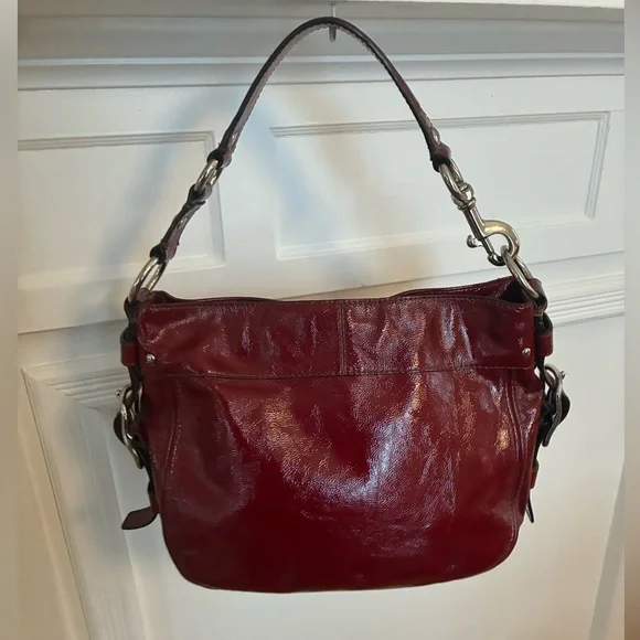 Coach Zoe Hobo Deep Red Leather Shoulder Bag - Picture 4 of 11